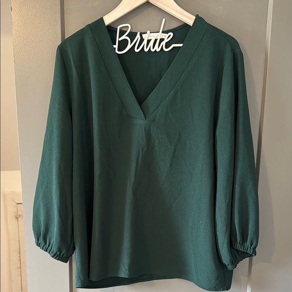 Lush Tops - Green V-Neck Women's Top